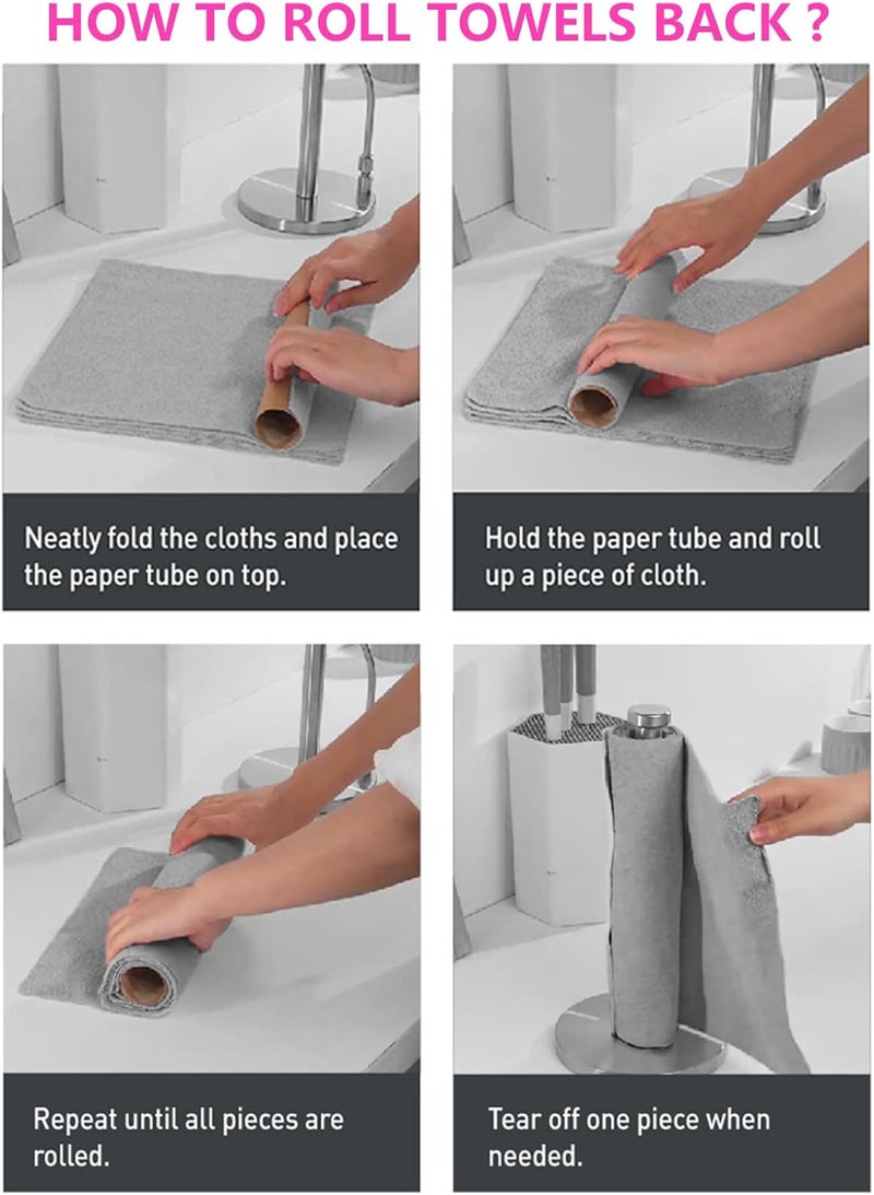 itanso Tear-A-Rag Roll -50 Pack, 12 x 12 Microfiber Cleaning Cloth, Reusable Towels for Home, auto and Shop (Grey) - Image 5